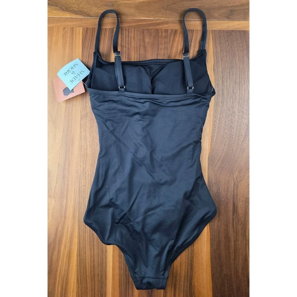 Shade.& Shore Tummy Control Black One Piece Swimsuit Size SM (312)